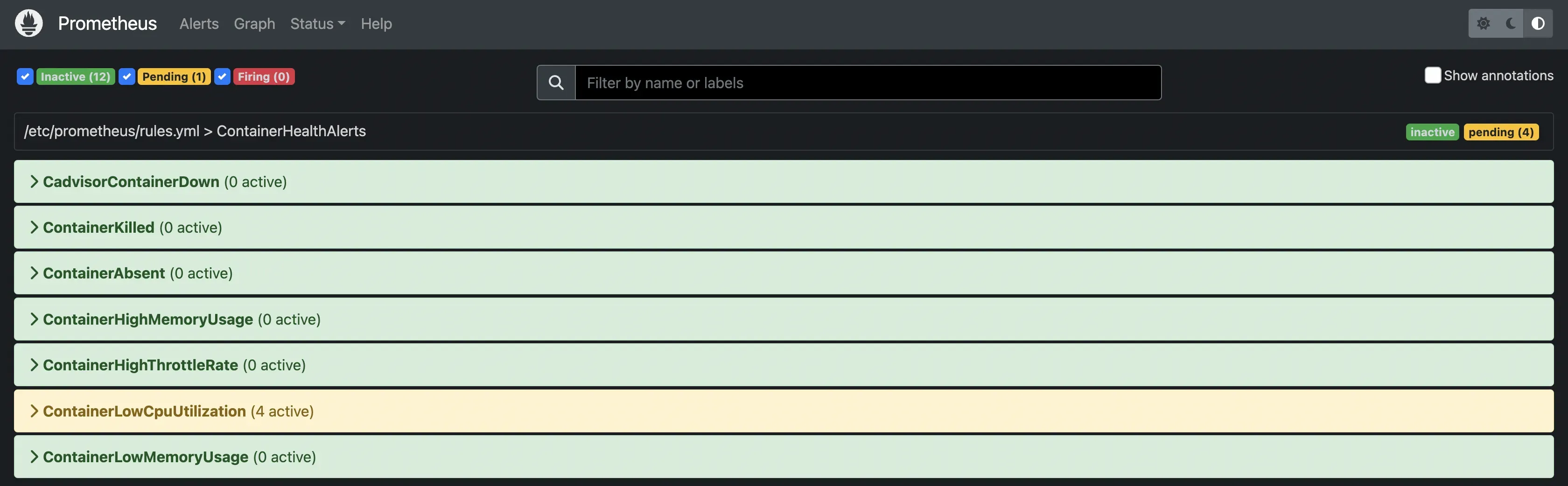 Alerting rules in Prometheus